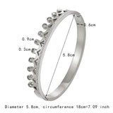 Unique Smile V Crystal Hollow Stainless Steel Bracelet Love Gift