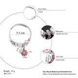 Punk Stainless Steel Chain Bracelet Crystal Bead Flower Bangle