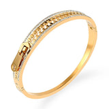 Zirconia Crystals Bangles Bracelets Stainless Steel European Lover Buckles
