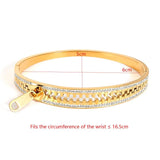 Zirconia Crystals Bangles Bracelets Stainless Steel European Lover Buckles