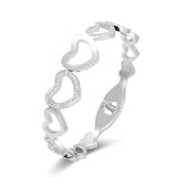 Heart Shape Stainless Steel Bangle Wedding Bracelet for Women
