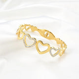 Heart Shape Stainless Steel Bangle Wedding Bracelet for Women