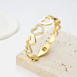 Heart Shape Stainless Steel Bangle Wedding Bracelet for Women