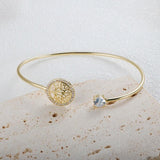 Vintage Zircon Stone Bracelet Tree Of Life Open Adjustable Bangle For Women