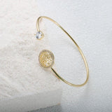 Vintage Zircon Stone Bracelet Tree Of Life Open Adjustable Bangle For Women