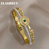 Zircon Evil Eye Stainless Steel Bracelet for Women