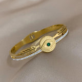 Zircon Evil Eye Stainless Steel Bracelet for Women