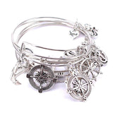 5pcs Bangle Set 4 Colors Anchor Charm Bracelets for Women Girls