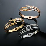 Roman Numerals Stainless Steel Crystal Bracelet