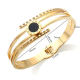 Roman Numerals Stainless Steel Crystal Bracelet