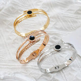 Roman Numerals Stainless Steel Crystal Bracelet