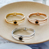 Roman Numerals Stainless Steel Crystal Bracelet