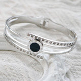Roman Numerals Stainless Steel Crystal Bracelet
