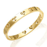 Zodiac Signs Constellation Bangle Bracelet Heart Couple Stainless Steel Jewelry