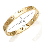 Zodiac Signs Constellation Bangle Bracelet Heart Couple Stainless Steel Jewelry