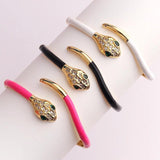 Colorful Snake Bracelet Bangle Copper Plated Cuff Zircon Animal Jewelry