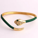 Colorful Snake Bracelet Bangle Copper Plated Cuff Zircon Animal Jewelry
