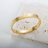 Roman Numeral Bangle Charm Cuff Bracelet Stainless Steel