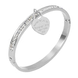 Stainless Steel CZ Lover's Bracelets for Women
