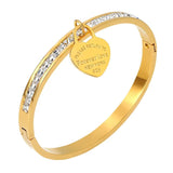 Stainless Steel CZ Lover's Bracelets for Women