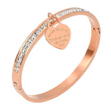 Stainless Steel CZ Lover's Bracelets for Women