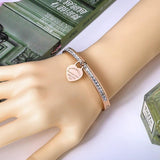 Stainless Steel CZ Lover's Bracelets for Women