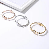 Round CZ Crystal Bracelets Bangles Cuff Open Stainless Steel