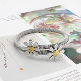 Fine Jewelry Stainless Steel Elastic Flower Bangles