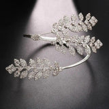 Leaf Bracelet Bridesmaid Rhinestone Cuff Jewelry