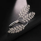 Leaf Bracelet Bridesmaid Rhinestone Cuff Jewelry