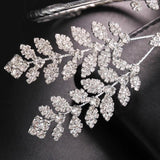 Leaf Bracelet Bridesmaid Rhinestone Cuff Jewelry