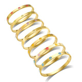 Multicolor Flower Bracelet Bangle Enamel Love Heart Jewelry Gift