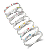 Multicolor Flower Bracelet Bangle Enamel Love Heart Jewelry Gift