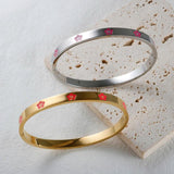 Multicolor Flower Bracelet Bangle Enamel Love Heart Jewelry Gift