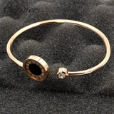 Roman Numeral Turnable Bracelet Bangle Black/White Shell Jewelry