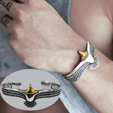 Vintage Eagle Bangle for Men Women Open Adjustable Arm Cuff