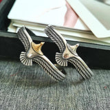 Vintage Eagle Bangle for Men Women Open Adjustable Arm Cuff