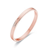 Zircon Stripe Bangle Bracelet Stainless Steel Men Women Jewelry