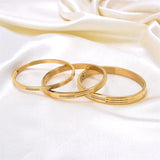 Zircon Stripe Bangle Bracelet Stainless Steel Men Women Jewelry