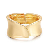 Punk Arm Bangle Geometric Bracelet Leaf Shape Asymmetry