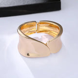 Punk Arm Bangle Geometric Bracelet Leaf Shape Asymmetry