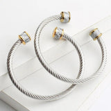 Colorful Cable Wire Bangles Bracelet for Women Stainless Steel