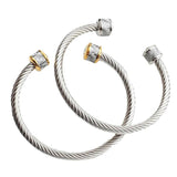 Colorful Cable Wire Bangles Bracelet for Women Stainless Steel