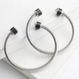 Colorful Cable Wire Bangles Bracelet for Women Stainless Steel