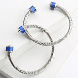 Colorful Cable Wire Bangles Bracelet for Women Stainless Steel