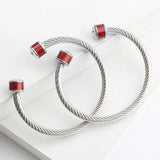 Colorful Cable Wire Bangles Bracelet for Women Stainless Steel