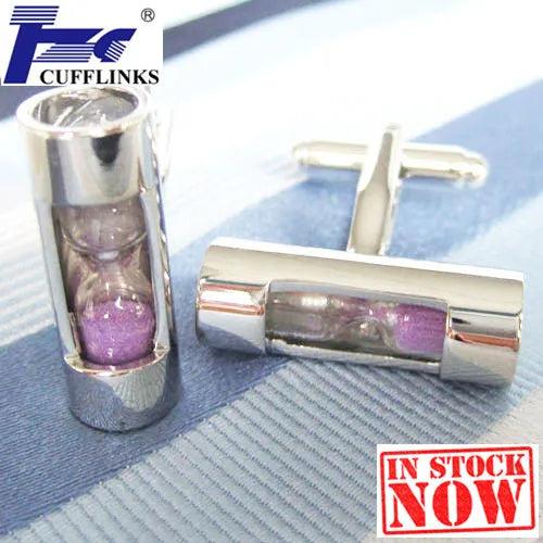 Purple Hourglass Cufflink Cuff Link 2 Pairs