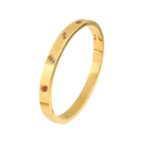 Colorful Crystal Stainless Steel Cuff Bracelet
