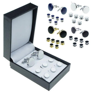 Retro Round Oil Drop Cufflinks Set Geometric Sleeve Button Jewelry