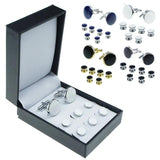 Retro Round Oil Drop Cufflinks Set Geometric Sleeve Button Jewelry